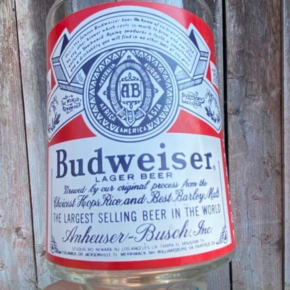 Vintage Budweiser Label Beer Glass Clear - Picture 6 of 7